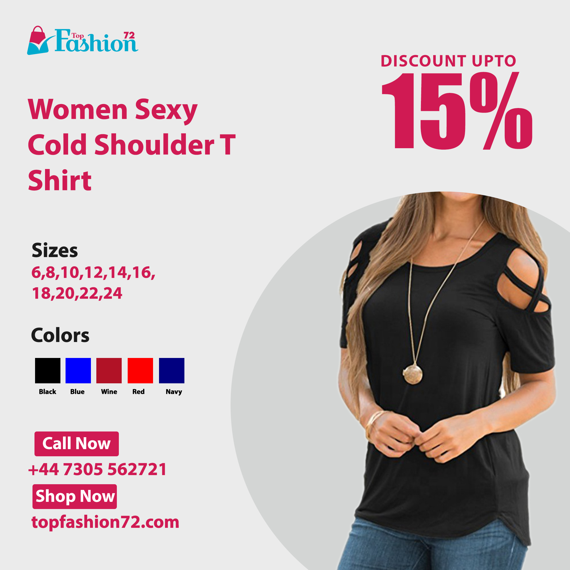 Women Sexy Cold Shoulder T Shirt